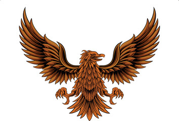 classic style eagle vector design, color editable