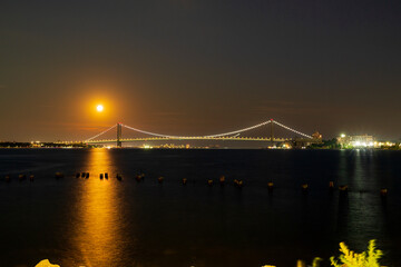 Verrazano-Narrows Bridge located between Staten Island and Brooklyn in New York in the United...