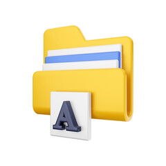 folder and file 3d icon illustration