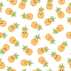 Pineapple pattern on white background