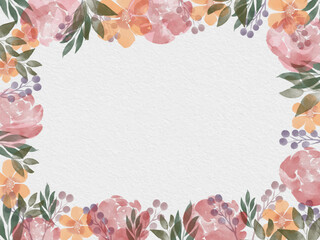 Flower garden watercolor  frame