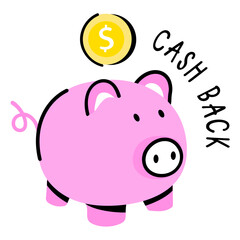 Check this flat sticker of piggy bank 