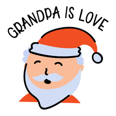 A cute grandma face doodle icon