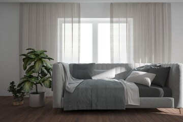 Modern interior design. 3D illustration