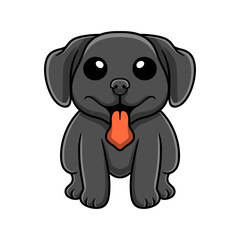 Cute black labrador dog cartoon