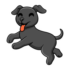 Cute black labrador dog cartoon