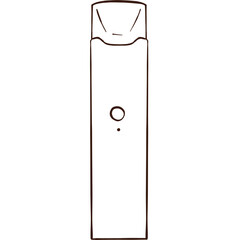 Hand-drawn vape clipart. Doodle illustration of an electronic cigarette. Stippling vapor