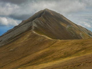 The landscape summit of Mount Priora, in Marche region province of Fermo, Monti Sibillini mountain...