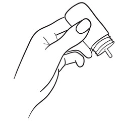 Hand-drawn vape clipart. Doodle illustration of an electronic cigarette. Stippling vapor