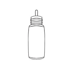 Hand-drawn vape clipart. Doodle illustration of an electronic cigarette. Stippling vapor