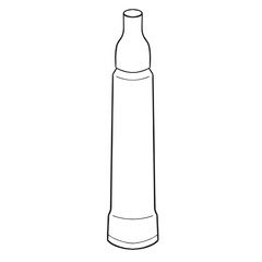 Hand-drawn vape clipart. Doodle illustration of an electronic cigarette. Stippling vapor