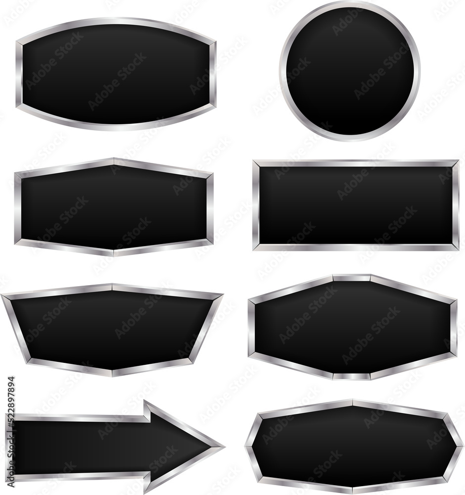 Aufkleber metal sign isolated, clipping paths for design work empty free space mock up
