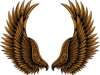 bird wings vector design for elements, color editable