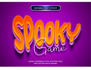 Spooky game text style effect. 3d neon font style effect.