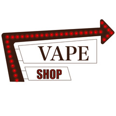 Hand-drawn vape clipart. Doodle illustration of an electronic cigarette. Stippling vapor