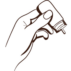 Hand-drawn vape clipart. Doodle illustration of an electronic cigarette. Stippling vapor