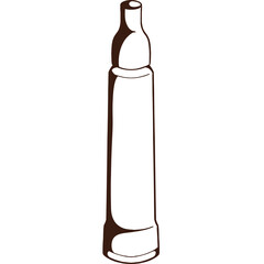 Hand-drawn vape clipart. Doodle illustration of an electronic cigarette. Stippling vapor