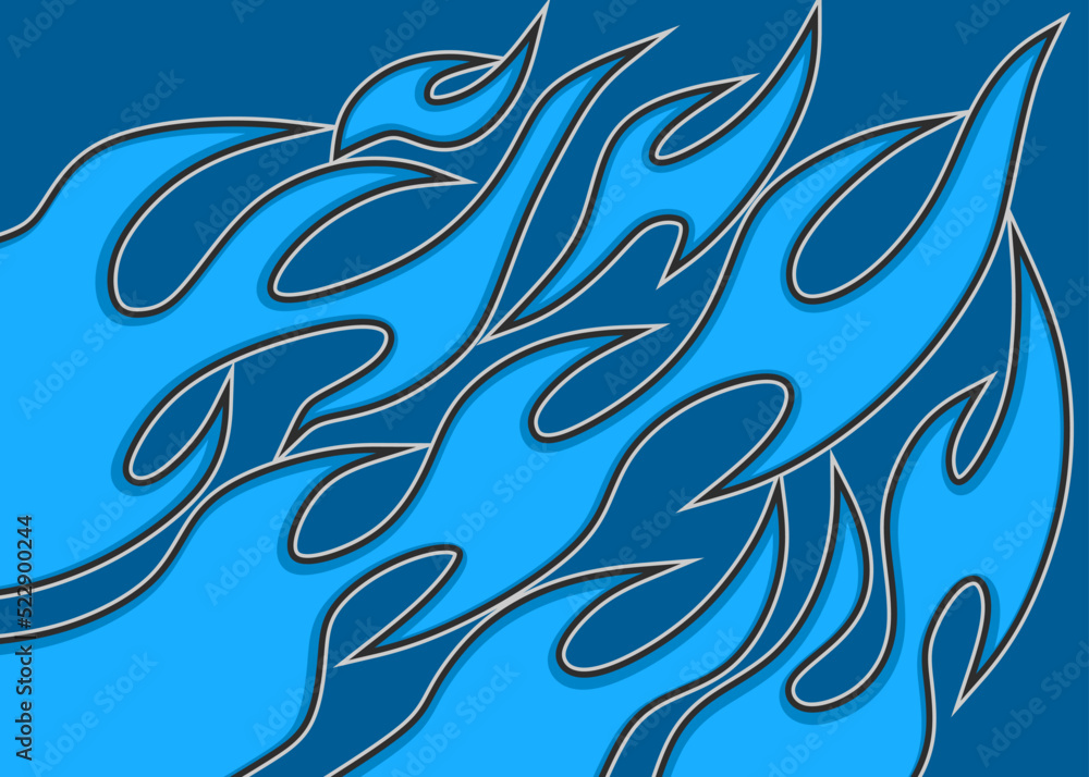 Poster simple background with blue flame pattern