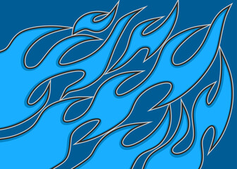 Fototapeta premium Simple background with blue flame pattern