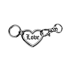 heart shaped chain illustration vector