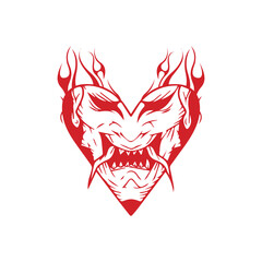 red samurai vector with fire