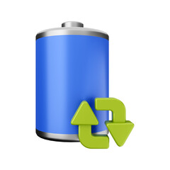 battery power saving energy 3d icon illustration