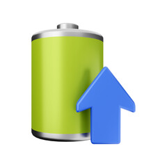 battery power saving energy 3d icon illustration