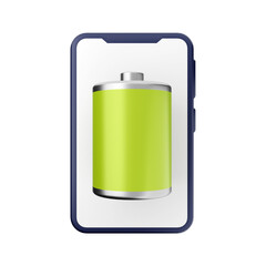 battery power saving energy 3d icon illustration