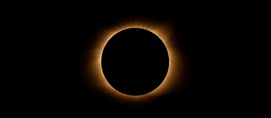 Isolate close up of a complete and full Solar eclipse taken in the USA 