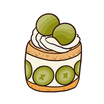 green grapes pie with cream