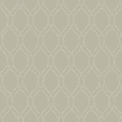 Seamless vector ornament. Modern wavy background. Geometric dotted beige and white modern pattern
