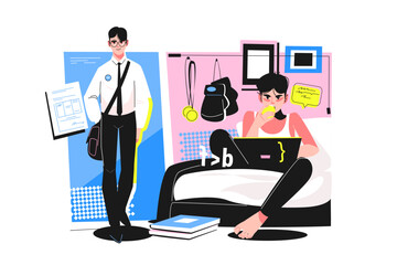 Programming school student in uniform