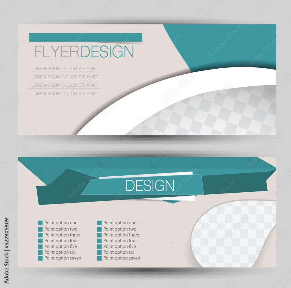Wall mural flyer banner or web header template set. vector illustration promotion design background.