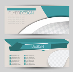 Flyer banner or web header template set. Vector illustration promotion design background.