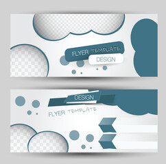Flyer banner or web header template set. Vector illustration promotion design background.