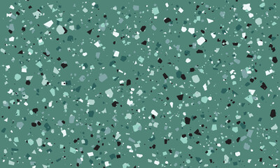 Green granite terrazzo pattern. Background texture of natural stones, marble, granite, quartz, concrete mosaic floor - obrazy, fototapety, plakaty