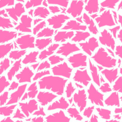 Giraffe seamless pattern. Pink animal skin texture. Safari background with spots. Vector cute illustration.