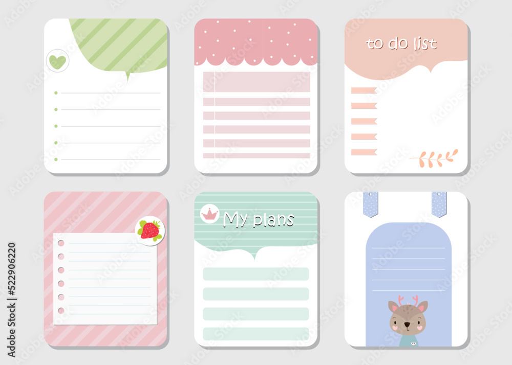 Poster design elements for notebook, diary, stickers and other template.vector,illustration.