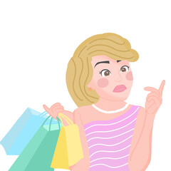 Woman shopping, Female Shopper with shopping bags