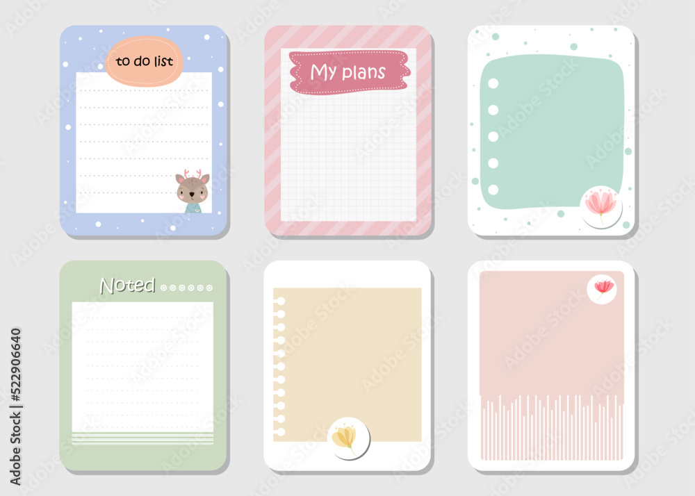 Poster design elements for notebook, diary, stickers and other template.vector,illustration.