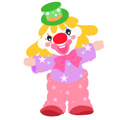 Naklejka premium cartoon drawing of clown character