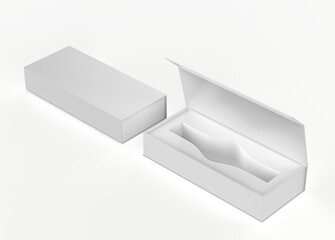  custom hard box isolated on white background. 3d illustration