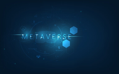 Metaverse technology concept Innovation of futuristic. Internet connection metaverse. vector illustration.