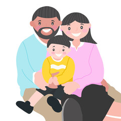 Obraz na płótnie Canvas happy family, parents, mom, dad and kid