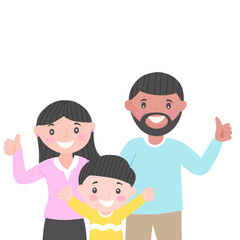 happy family, parents, mom, dad and kid