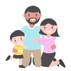 Fototapeta premium happy family, parents, mom, dad and kid