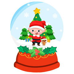 Christmas eve character in glass ball