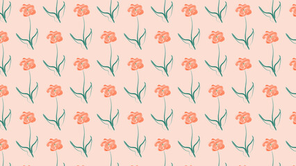 beautifful spring flowers, flowers pattern, seamless flowers pattern
