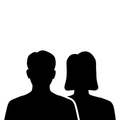 Human icon or people icon. Male and female. Man and woman sign and symbol for template design.