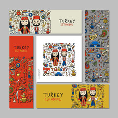Turkey, Istanbul, concept art for your business. Creative ideas for cards, banner, web, promotional materials. Corporate identity template. Vector illustration